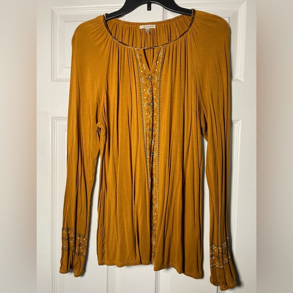 Yellow Embellished Tunic Long Sleeve